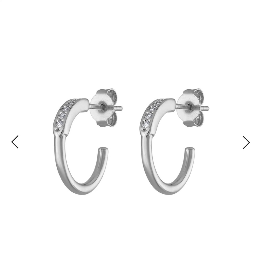 Brand new Silver hoop with crystals
